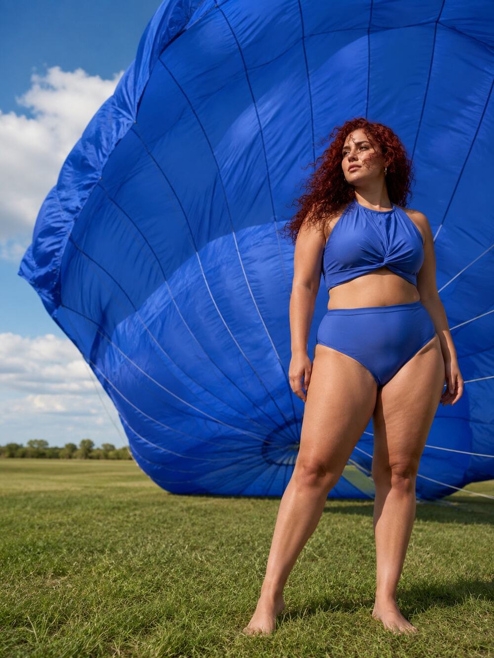 Kona Sol Blue Twist Front Bikini Swimsuit Set Size XL